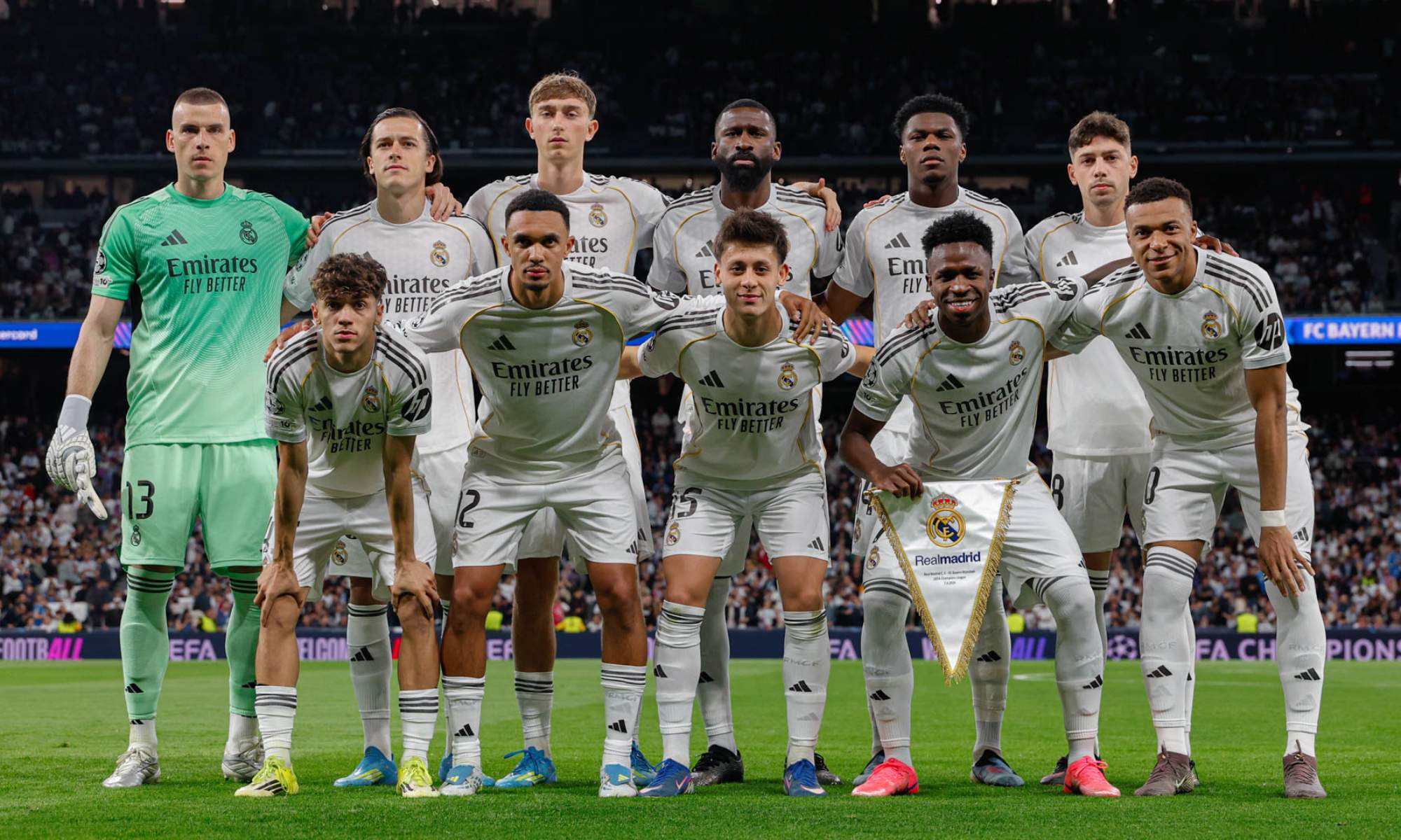 Alineación del Real Madrid ante el Bayern Múnich.