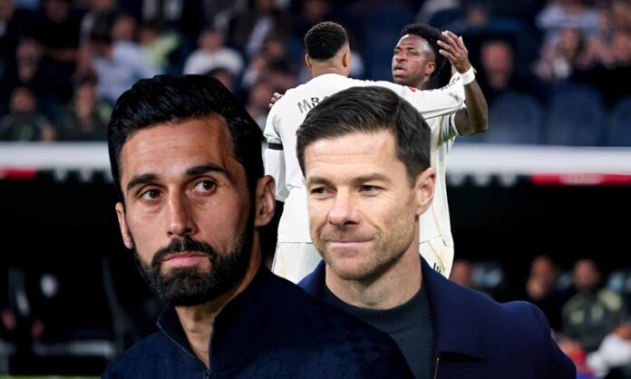 Álvaro Arbeloa, Xabi Alonso, Vinícius Júnior y Kylian Mbappé. 