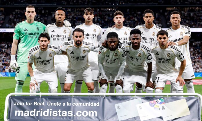 El once del Real Madrid en un partido de Liga. 