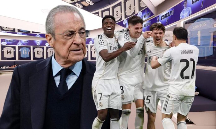 Florentino Pérez intentó levantar el ánimo del vestuario