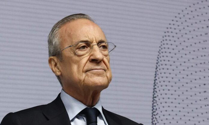 Florentino Pérez como presidente del Real Madrid en un acto. 