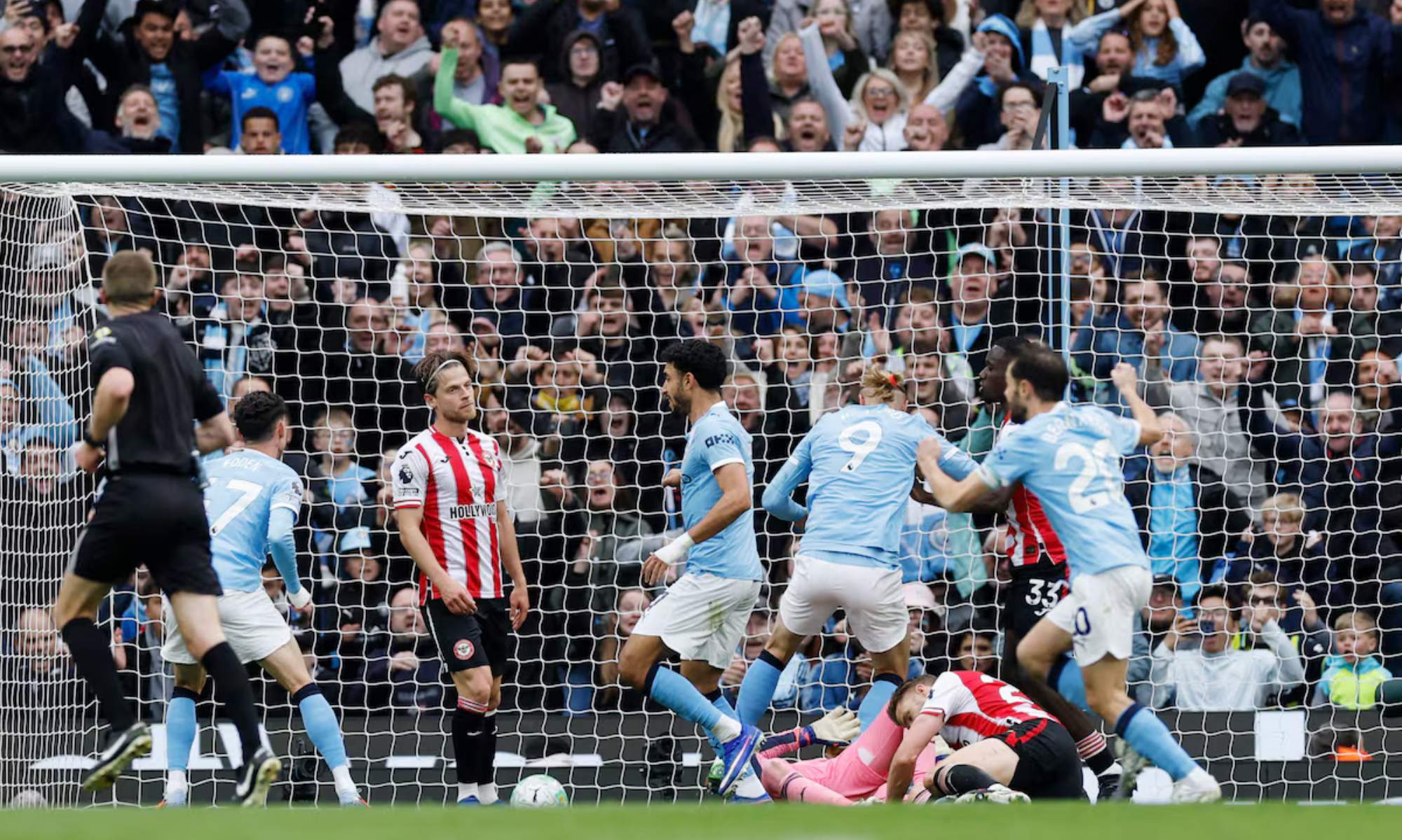 Erling Haaland, celebrando un gol con el Manchester durante un partido de Premier League de esta temporada. Erling Haaland, celebrando un gol con el Manchester durante un partido de Premier League de esta temporada.