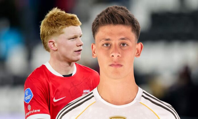 Arda Güler con la camiseta del Real Madrid y Kees Smit jugando un partido con el AZ Alkmaar.