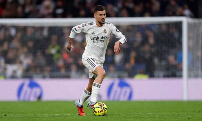 Dani Ceballos, en un partido con el Real Madrid durante esta temporada.
