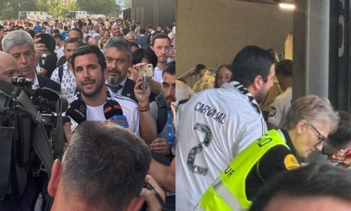 Enrique Riquelme se deja ver en el Bernabéu con la camiseta de Carvajal