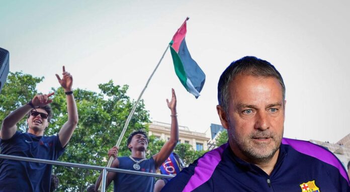 Flick opina de Lamine Yamal y la bandera de Palestina