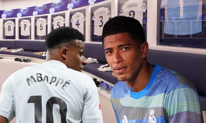 Jude Bellingham, Kylian Mbappé y el vestuario del Real Madrid.