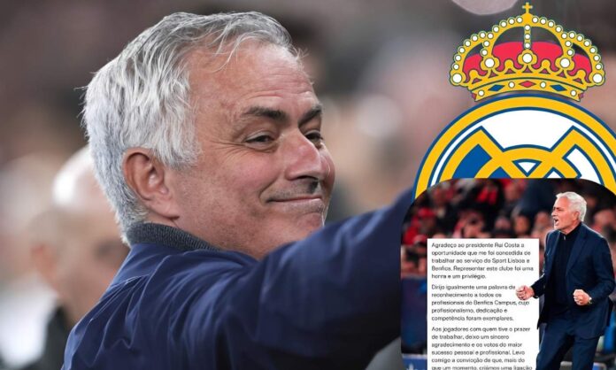 Mourinho se despide del Benfica y ficha por el Real Madrid: 